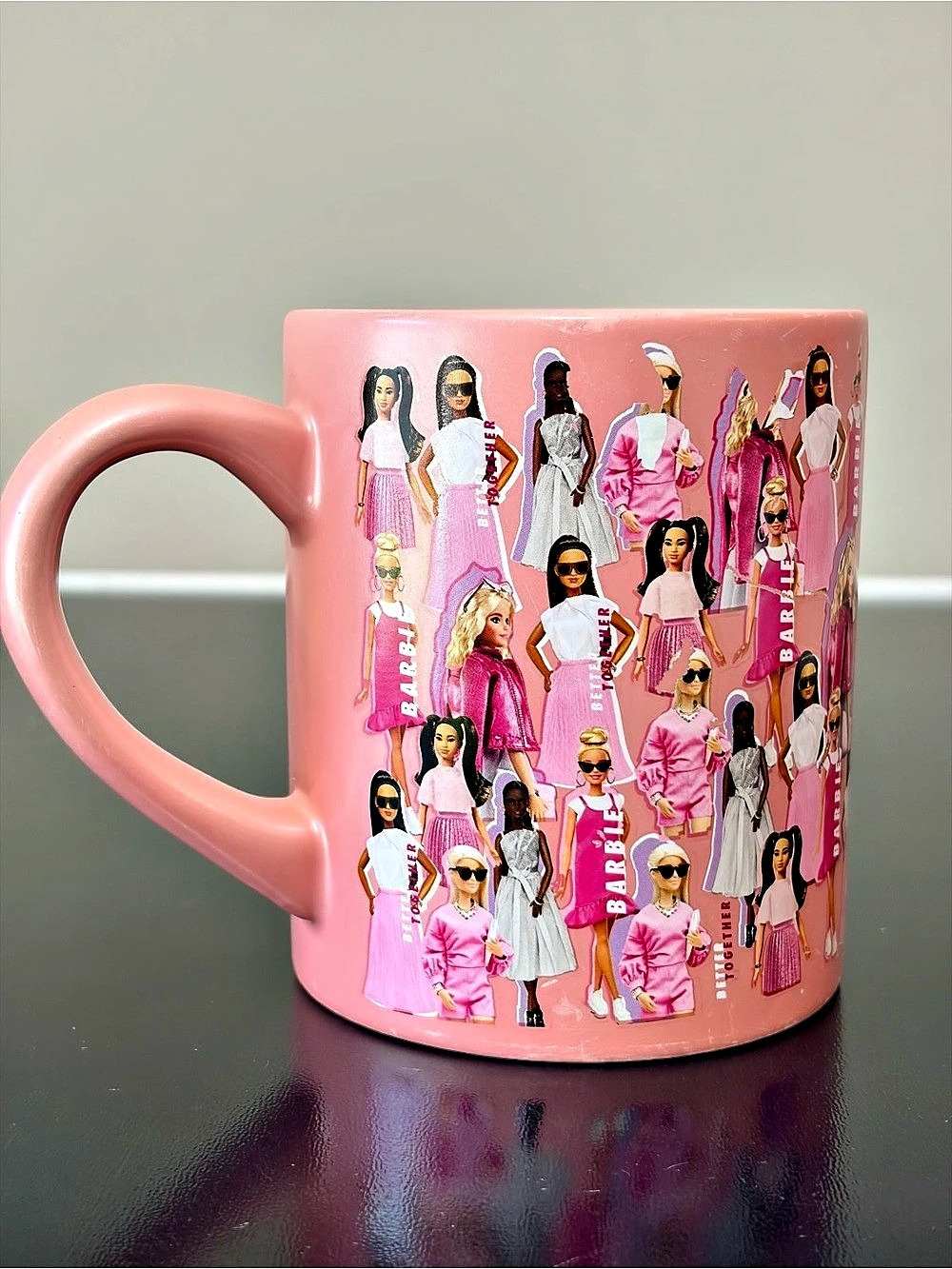 Barbie (2023) 4.5” Ceramic Pink Classic/Modern Barbie Collage Mug by Mattel